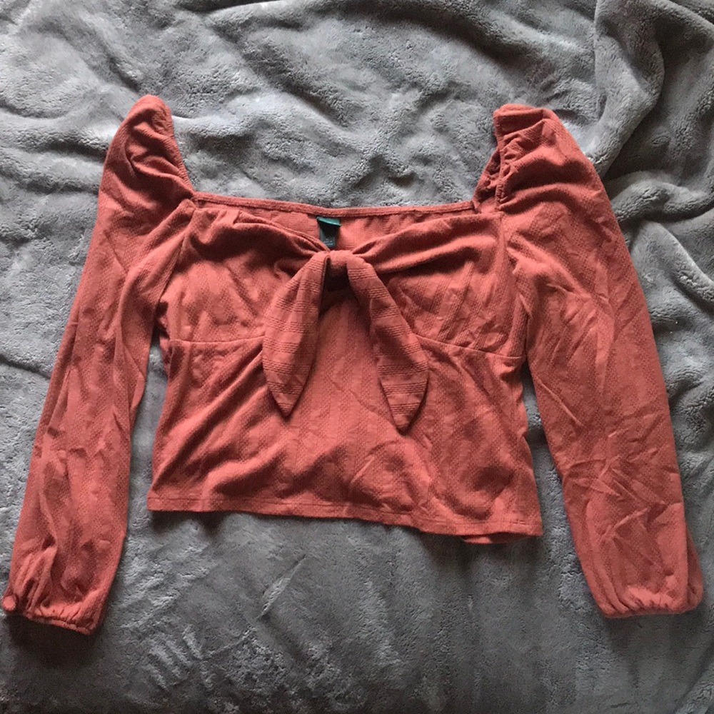 Rust Orange Peasant Top